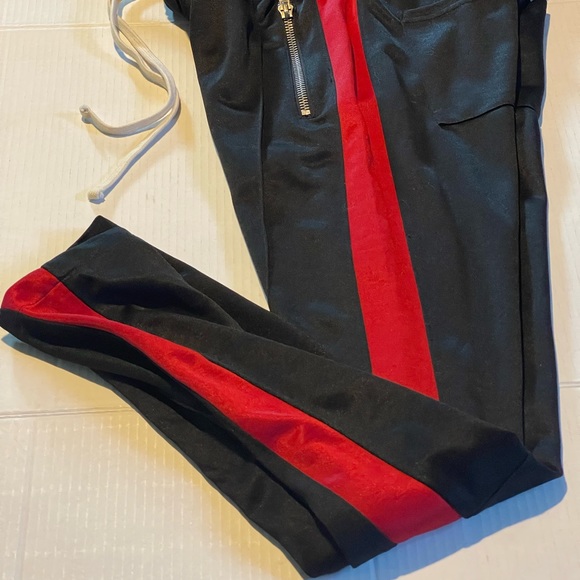 Mnml track pants mens size medium black red‎ pre-owned condition - Picture 2 of 10